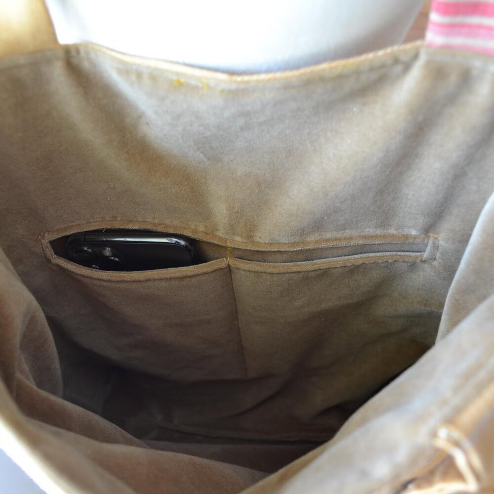 Hand Made Striped Tote Bag - Picture 2 of 3